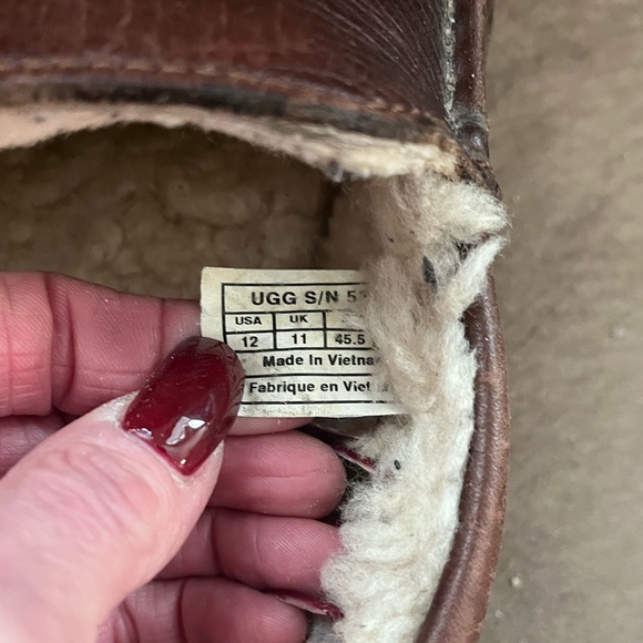 Mens UGG Shearling Leather Slippers Size-12 - Picture 11 of 11